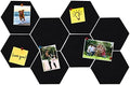 8Pcs Hexagon Felt Cork Board Tiles, Self Adhesive DIY Bulletin Board Pin Board for Office School Home Wall Decor Stickers Memos Photos Display (Black)