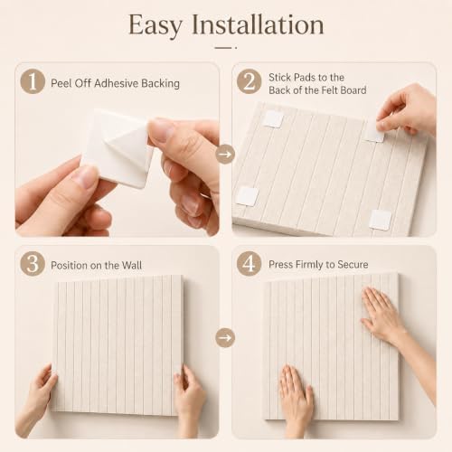 Large Oatmeal Felt Bulletin Board 16-Pack, 48" x 48" Corkboards