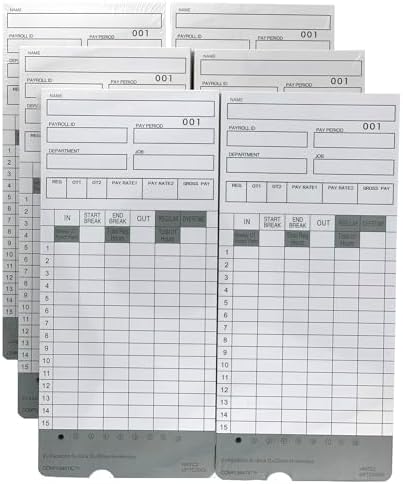 Compumatic Time Cards for uPunch HN2000/HN4000 Calculating Clocks (Qty 300)