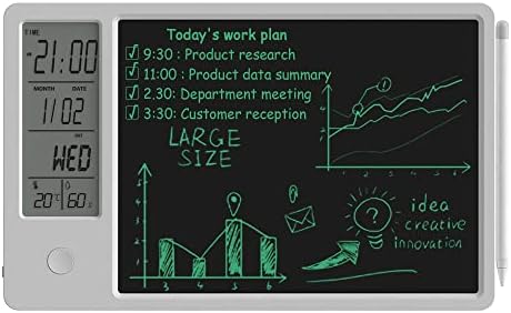 Electronic Desktop Calendar Rechargeable Writing Notepad with Digital Clock