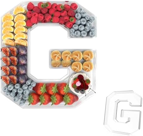 13.8" Acrylic Letter Charcuterie Tray,Fillable Alphabet Box (Letter G)