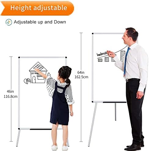 VIZ-PRO Whiteboard Easel, 36 x 24 Inches, Portable Stand Dry Erase Board