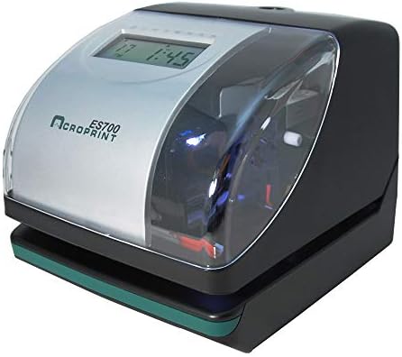 Acroprint Electronic Time Clock Machine – Time Stamp Machine for Employees, Ideal for Small Business, Accommodates Right or Left-Hand Time Cards, Selectable Hour Format