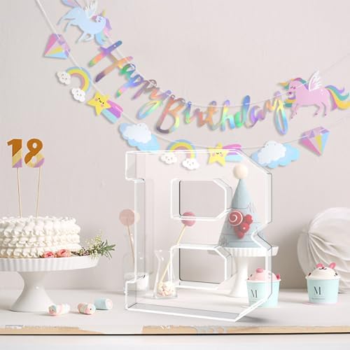 13.8" Acrylic Letter Charcuterie Tray,Fillable Alphabet Box (Letter B)