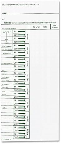 Acroprint 09-6103-080 Time Card for ATT310 Time Recorder, Pack of 200 Time Clock