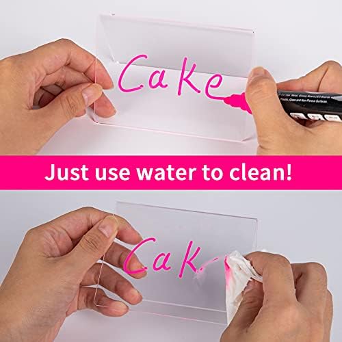 AITEE 20 Pack Acrylic Mini Chalkboard Signs Clear Tabletop Signs V-Shaped