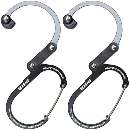 GEAR AID HEROCLIP 360° Swivel Carabiner Gear Clip and Hook (Medium) for Camping, Backpack, Suitcases and Garage Organization