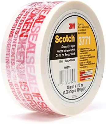 3M Scotch Printed Message Box Sealing Tape 3771, White, 48 mm x 100 m