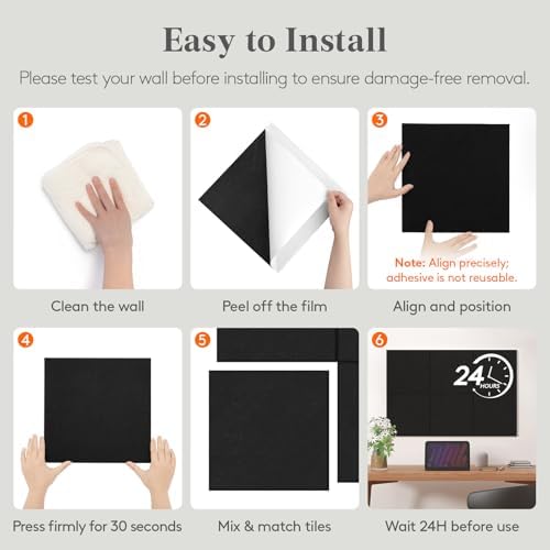Lifewit 36"x 24" Felt Bulletin Board with Self-Adhesive, 6 Pack Cork Board Alternative for Walls, Large Pin Board Vision Board Message Board with 30 Pushpins for Office Decor, Room Decor, Pink