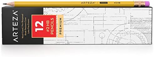ARTEZA #2 HB Pencils, 48 Count, Pre-Sharpened, Latex-Free Erasers