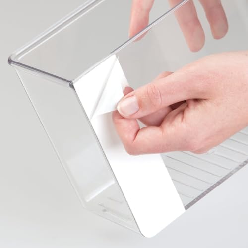 iDesign Adhesive Organizer Bin, Set of 4, Clear