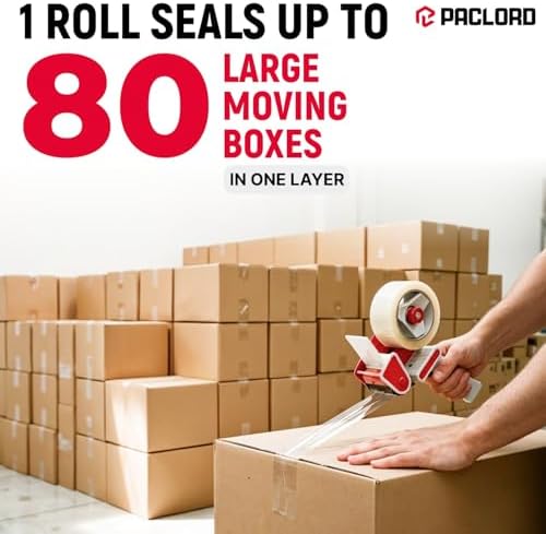 3" x 110 Yards Clear Packing Tape, Pack of 8 - Heavy-Duty 2.6 Mil Thick Carton Sealing Tape with Industrial Strength Adhesion for Packaging, Moving, or Shipping Boxes