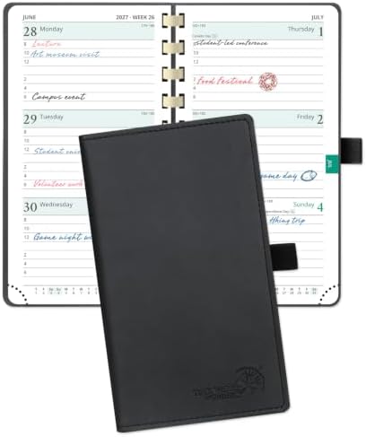 POPRUN 2027 Pocket Planner (Slim 3.5'' x 6.5'') Weekly and Monthly Calendar
