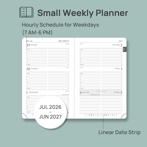 POPRUN Pocket Planner 2026-2027, Purse-4" x 6.25", Academic Pocket Calendar