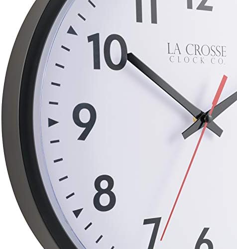La Crosse Clock 404-2636-INT 13 Inch Info-Tech Commercial Silent Quartz Analog Wall Clock