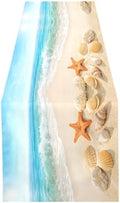 ALAZA Double-Sided Summer Beach Seashells Table Runner 18x72 Inches Long,Table Cloth Runner for Wedding Birthday Party Kitchen Dining Home Everyday Decor