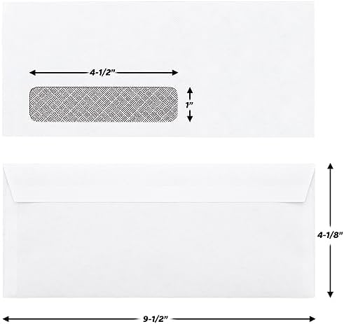Mead #10 Envelopes, Letter Size, 4-1/8" x 9-1/2", Security Printed Lining for Privacy, Press-It Seal-It Self Adhesive Closure, Left Viewing Window Mailing Envelopes, 500 Count (742022) | (Pack of 5)