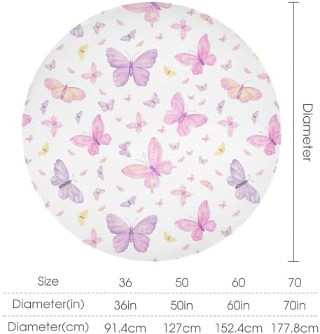 Pink Butterfly Tablecloth, Colorful Watercolor Purple Butterfly Table Cover for Home Kitchen Dining Room Indoor Outdoor Picnic Holiday Party Decor, 60x60in