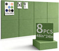 48" x 24" Cork Board Alternative, 8 Pack Felt Bulletin Board Tiles with 30 Adhesive Tabs Wall Push Pin Board for Office Classroom Bedroom Decor