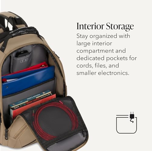 SWISSGEAR 1900 ScanSmart Laptop Backpack, Fits Most 17-Inch Laptops, TSA-Friendly Lay-Flat Design, RFID Protection, and Tablet Pocket, Black, 31L, 18.5-Inch