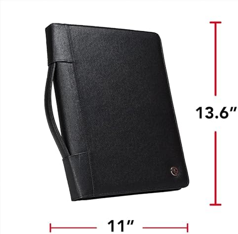 Case-it Zipper Padfolio | Letter Size | 3-Ring Binder | PAD-40 Black