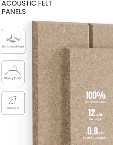 Fluxynara Felt Bulletin Board & Cork Board Alternative, Taupe