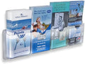 Azar Displays 252064 18.75" W x 5.5" H Horizontal Four Pocket Wall Mount Brochure Holder (2 Pack)