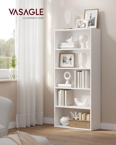 VASAGLE 5-Tier Bookshelf, Storage Organizer, 23.6 x 9.4 x 52.8 Inches
