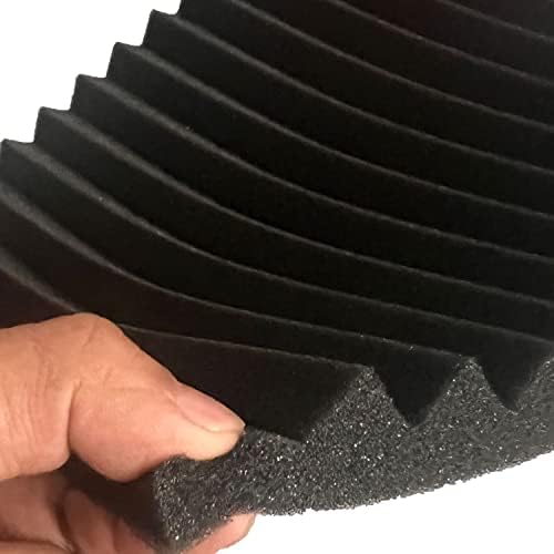 96 Pack Allxinlog Absorb the Echo Acoustic Foam Panel Wedge Studio Soundproofing Wall Tiles 12" X 12" X 1" (Accompanied By Double-Sided Adhesive Tape)(48RED+48BLACK)