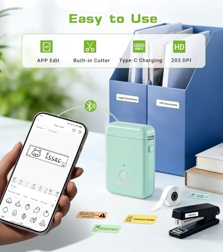 ORGBRO Label Maker, Bluetooth Label Maker Machine with Tape, X1-Green