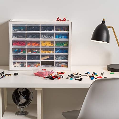 IRIS USA 24-Drawer Plastic Storage Cabinet, Teacher Toolbox, White
