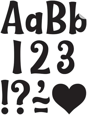 Teacher Created Resources Self-Adhesive Black 4" Wild Whimsy Letters Combo Pack (TCR9643)