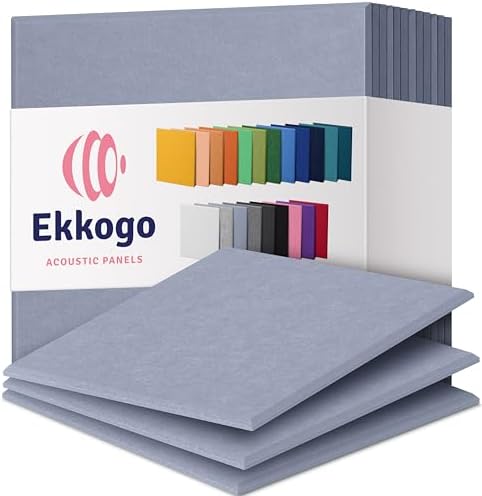 Acoustic Panels 12-Pack - 12"X12"X0.4" Sound Panels - High Density Sound Dampening - Dusky Gray Square
