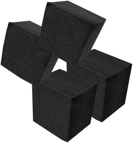 4Pcs Black Soundproof Sponge Cube Panels for Small Rooms Doors