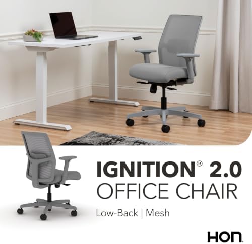 HON Ignition 2.0 Low Back Ergonomic Office Chair, Desk Chair, Frost