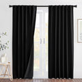 NICETOWN Sound Barrier 100% Black Out Room Divider Curtains 95", Noise, Cold & Heat Cutting Down Back Tab Drapes with Felt Fabric Lining for Ambient Sounds, Nursery, Daytime Sleep(2 PCs, 52" Wide)