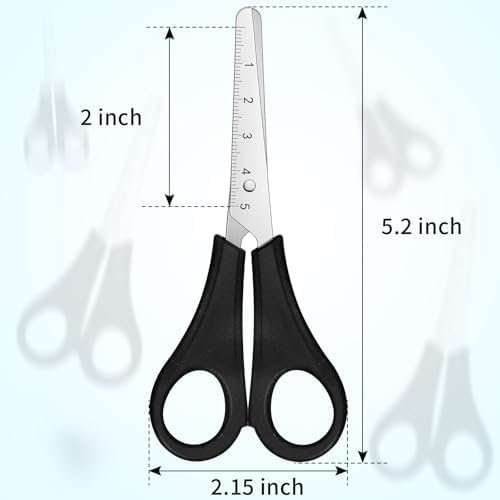 Honoson 150 Pack Student Scissors Bulk with Ruler Blade,Black