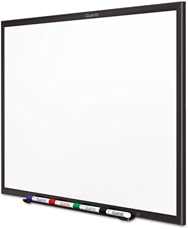 Quartet Dry Erase White Board 48"W x 36"H Non-Magnetic Whiteboard, Total Erase, Black Aluminum Frame (S534B)