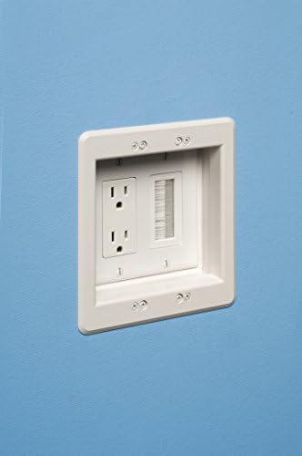 Arlington Industries CED135-1 Cable Entry Device with Brush-Style Opening, 1-Gang, White, 1-Pack