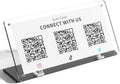 HIIMIEI Acrylic QR Code Stand: Foldable Slant Back Sign Holder - Clear Magnetic Paper Display Standing for Office Store Studios