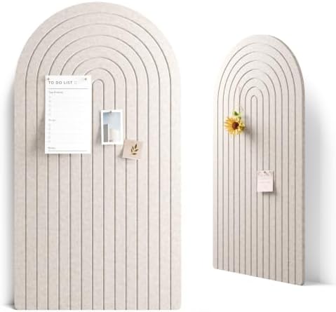 Large Arched Felt Bulletin Board 47.2''×25.5'', Oatmeal
