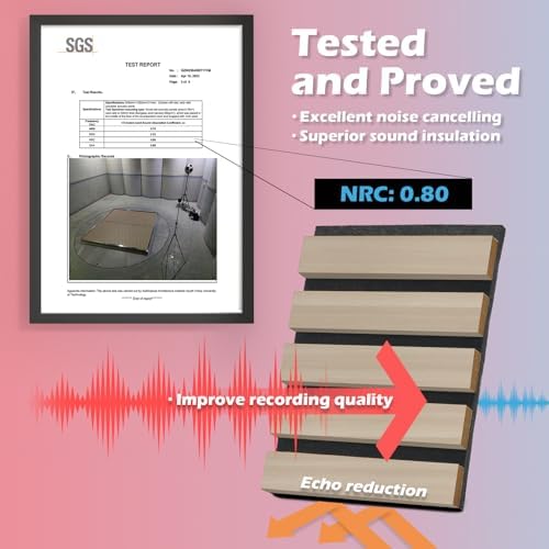 Art3d 108 x 12 Inch 3D Fluted Soundproof Wood Slat Wall Panel, 2-Pack, Oak