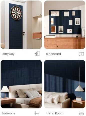 Bumusty 48" x 36" Large Cork Board Alternative, Carbon Blue
