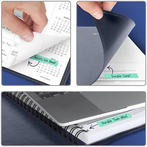 AT-A-GLANCE 2027 Planner, Monthly, 15-Month Jan-Mar, 9" x 11", Unruled Daily Blocks, Navy (702602027)