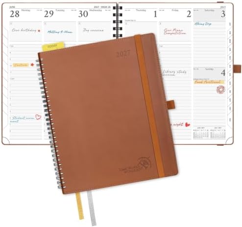 POPRUN 2027 Planner, 8.5'' x 10.5'', Weekly and Monthly Daily Calendar Book