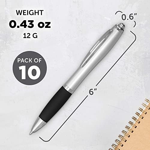 DISCOUNT PROMOS Colored Grip Gel Pens Set of 10, Bulk Pack - Great for Office, School, Business, Tradeshows, Events - Black