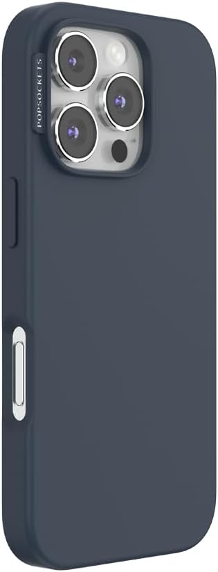PopSockets iPhone 16 Pro Phone Case with MagSafe- Navy | Magnetic, Wireless Charging, Camera & Drop Protection, Navy, Blue, Dark, iPad, Removable, Popper