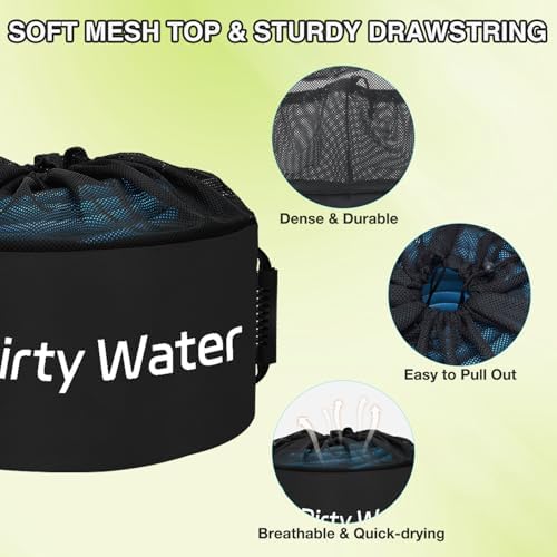 Nilight 1 Pack RV Sewer Hose Storage Bag Waterproof Black with Mesh Top
