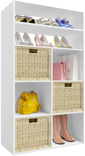 PrimeZone Stackable 6 Cube Storage Organizer with 2-Tier Shelves