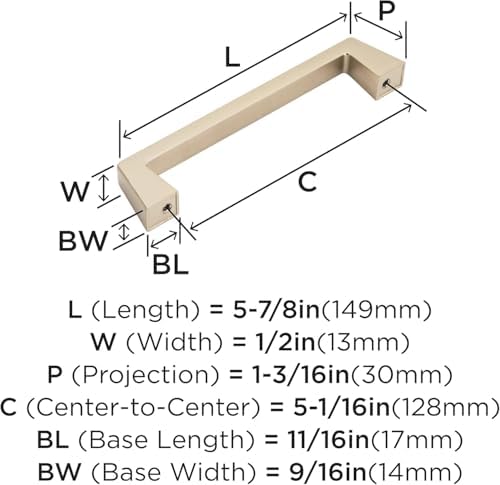 Amerock | Cabinet Pull | Champagne Bronze | 5-1/16 inch (128 mm) Center to Center | Blackrock | 1 Pack | Drawer Pull | Drawer Handle | Cabinet Hardware